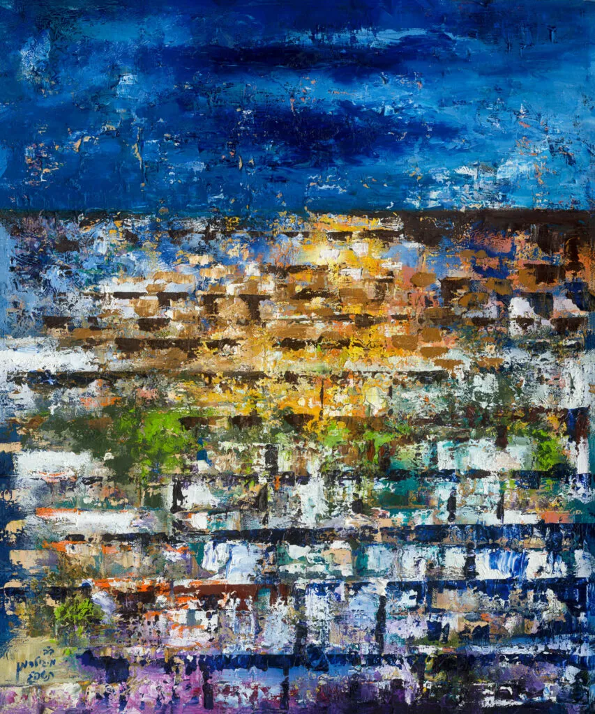 האזינו ללחישות הקדושות של אבני הכותל בציור מרגש זה - כשכל שכבת צבע מספרת סיפור של תפילות נצח!